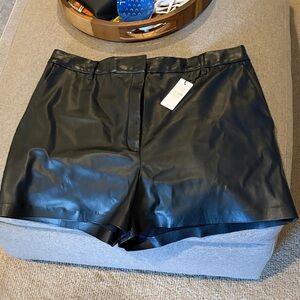 Express Black High Waist Leather Shorts